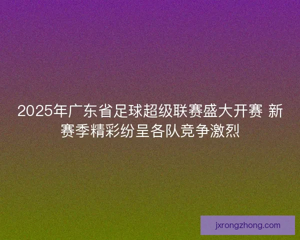 2025年广东省足球超级联赛盛大开赛 新赛季精彩纷呈各队竞争激烈